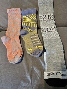 Lot of 3 Pure Athlete & Swiftwick Compression Athletic Socks (Size S/M & M)